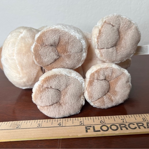 Soft Classics 8" Plush Tan Puppy Dog Rattle Plaid Bow Patches Toys R Us - Picture 6 of 9